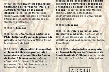 VIII jornadas de Historia  Mn. Sanç Capdevila Felip. Femenino. La mujer a lo largo de la historia
