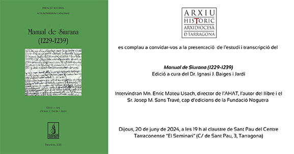Presentación del estudio y transcripción del Manual de Siurana (1228-1239) del Dr. Ignasi J. Baiges i Jardí